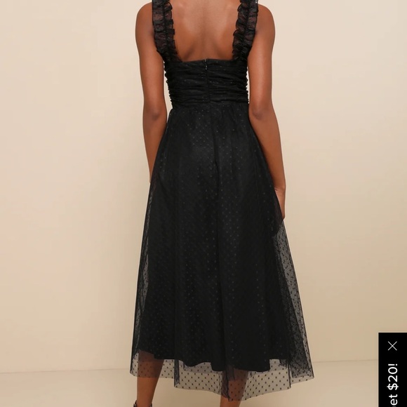 Lulu's Black Polka Dot Midi Dress - Picture 3 of 4